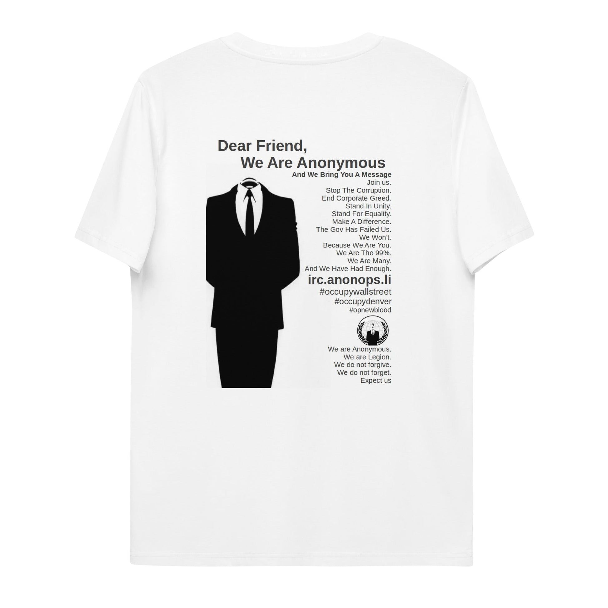 Anonymous 'For a Better World' - Unisex organic cotton t-shirt - Propaganda Department