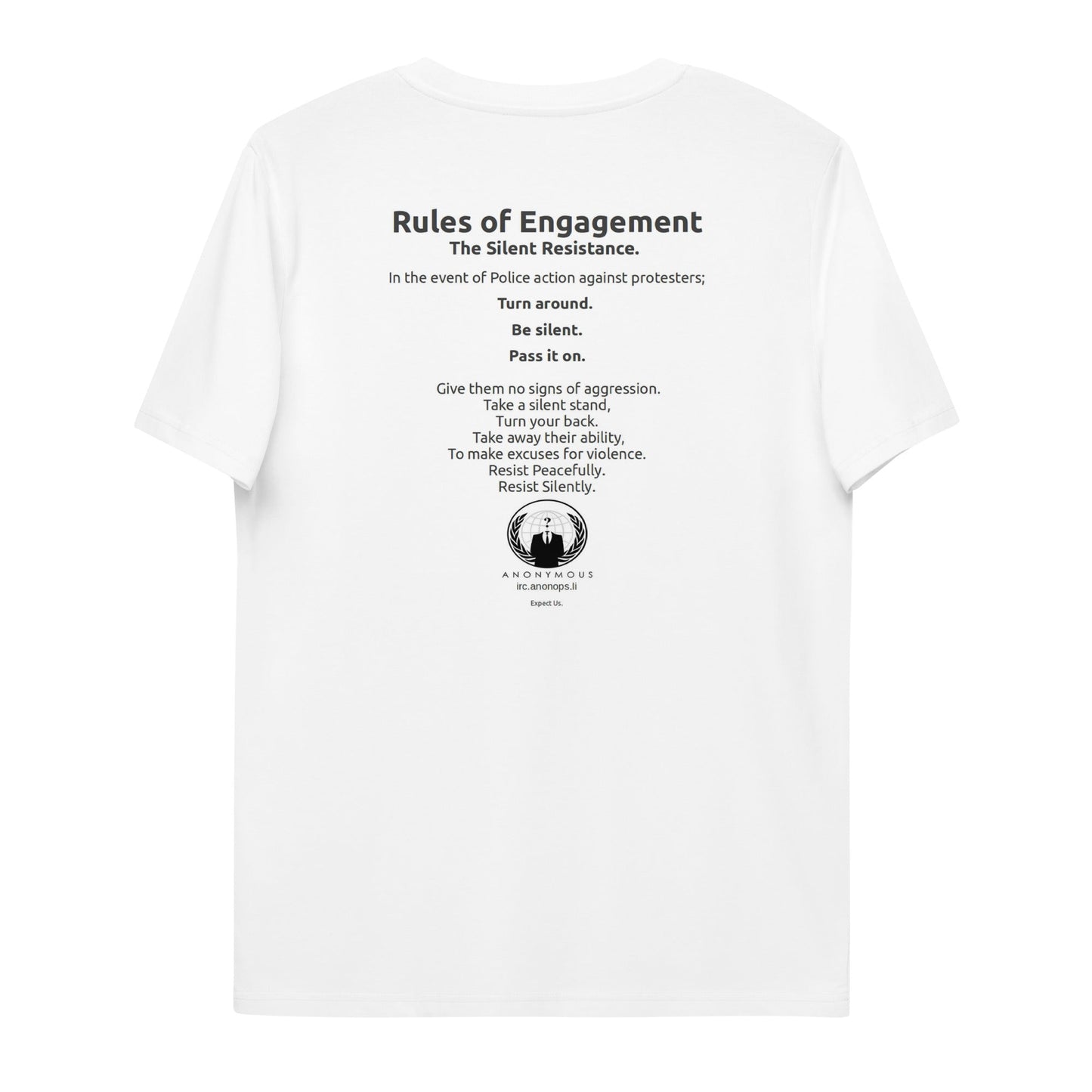 Anonymous rules of engagement - Join Us Unisex organic cotton t-shirt - Propaganda Department