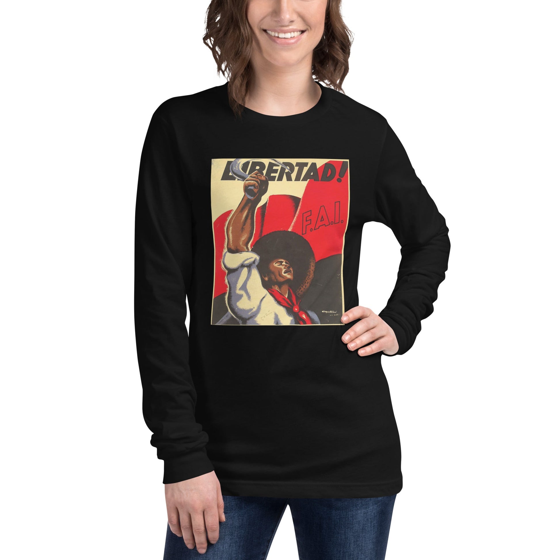 Spanish Civil War Libertad poster - Unisex Long Sleeve Tee - Propaganda Department