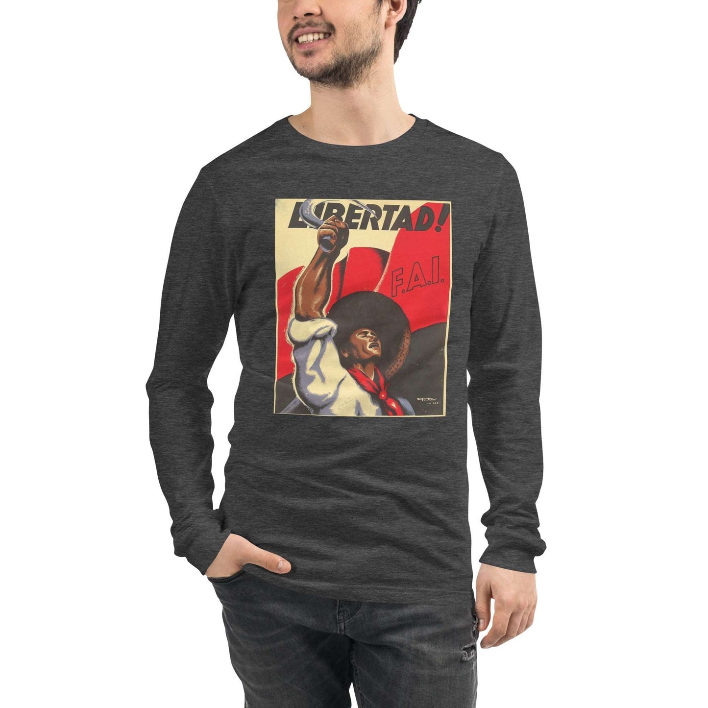 Spanish Civil War Libertad poster - Unisex Long Sleeve Tee - Propaganda Department