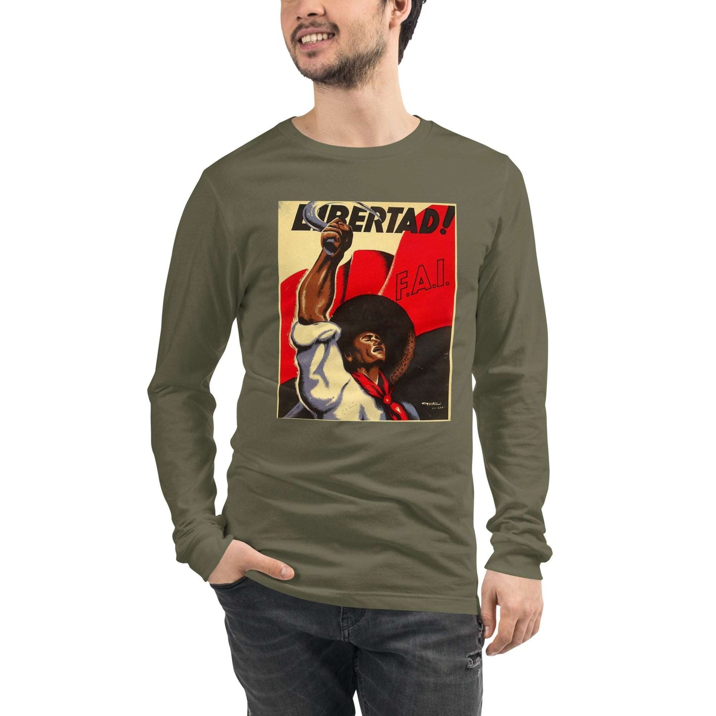 Spanish Civil War Libertad poster - Unisex Long Sleeve Tee - Propaganda Department