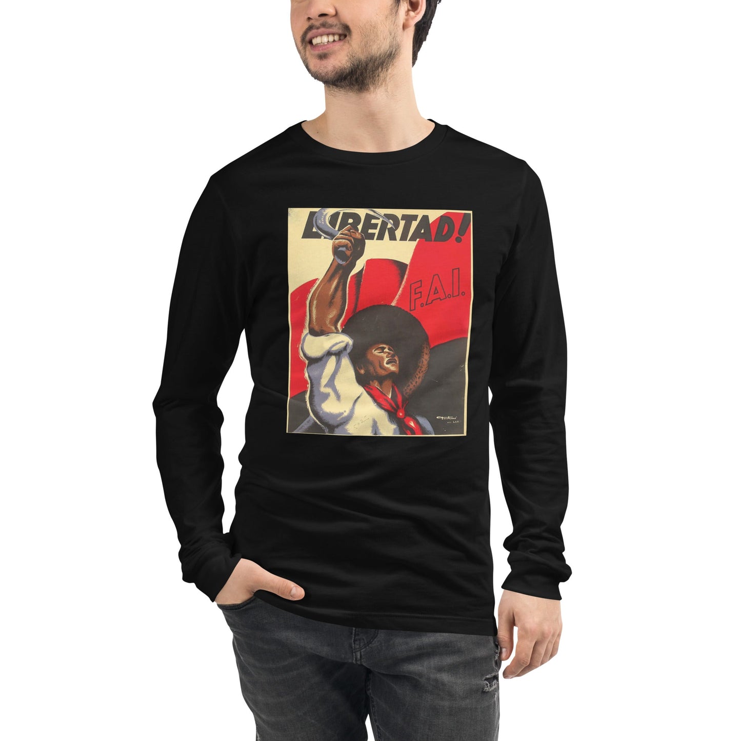 Spanish Civil War Libertad poster - Unisex Long Sleeve Tee - Propaganda Department