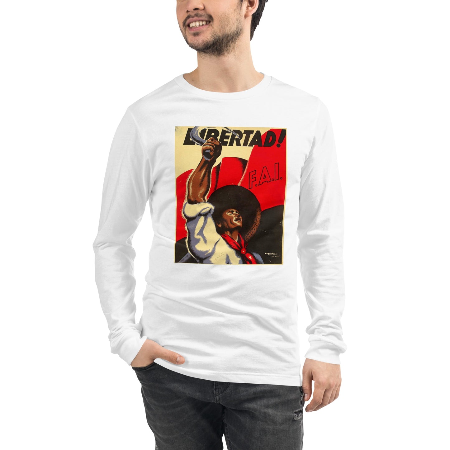 Spanish Civil War Libertad poster - Unisex Long Sleeve Tee - Propaganda Department