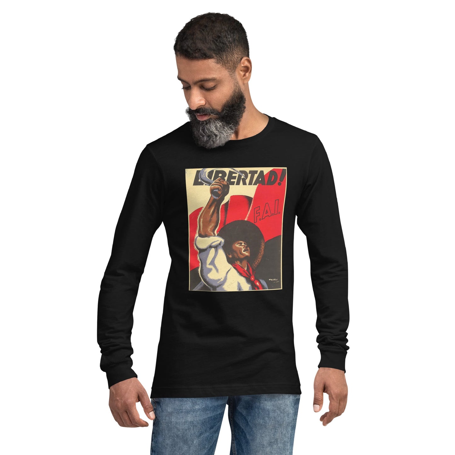 Spanish Civil War Libertad poster - Unisex Long Sleeve Tee - Propaganda Department