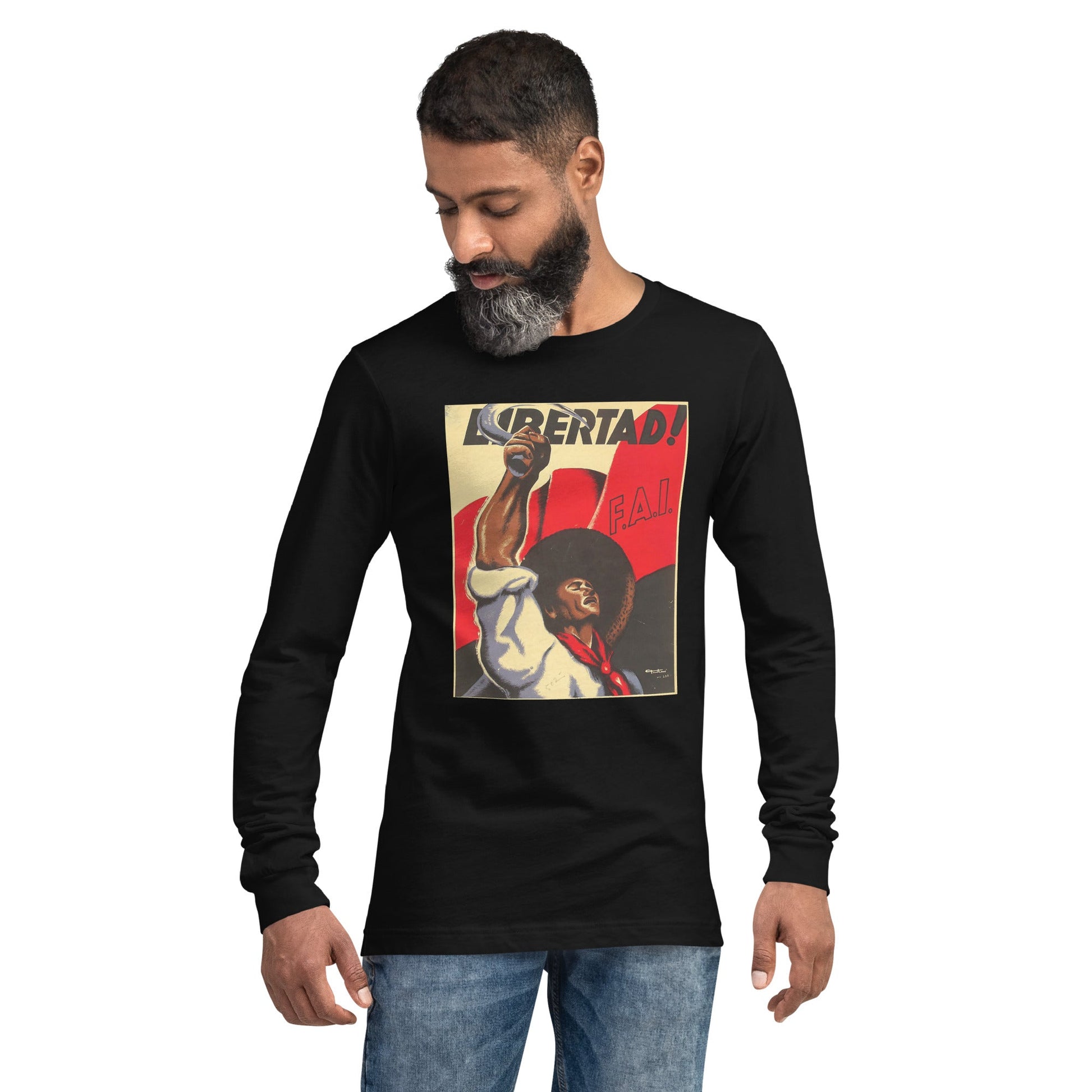 Spanish Civil War Libertad poster - Unisex Long Sleeve Tee - Propaganda Department