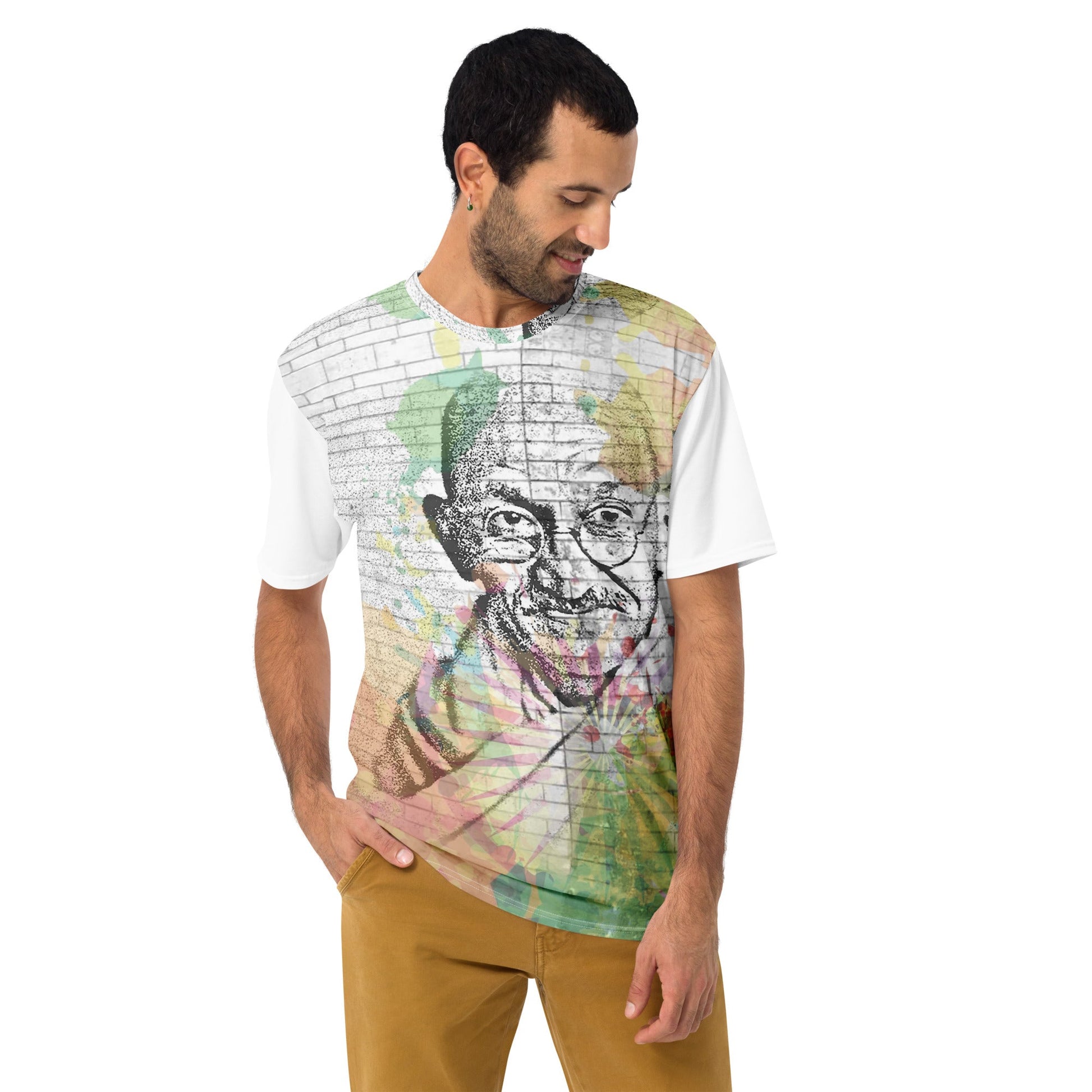 Mahatma Gandhi All - Over Print Men's Crew Neck T-Shirt - Propaganda Department