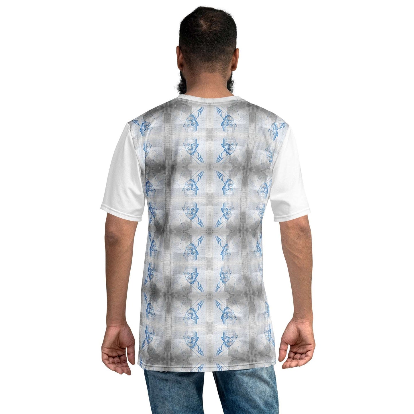 Mahatma Gandhi all-over print men's t-shirt, nonviolent resistance activist fashion, Pen vs Sword