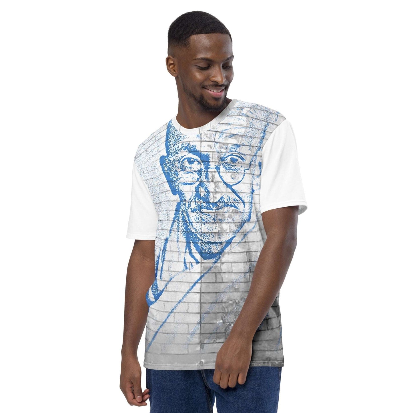Mahatma Gandhi all-over print men's t-shirt, nonviolent resistance activist fashion, Pen vs Sword