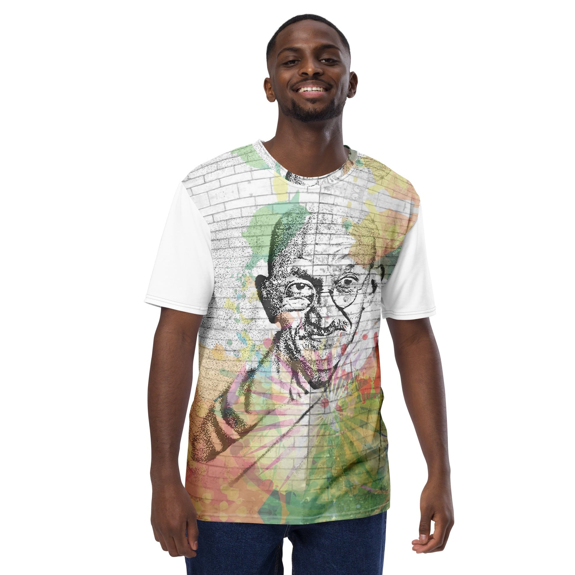 Mahatma Gandhi All - Over Print Men's Crew Neck T-Shirt - Propaganda Department
