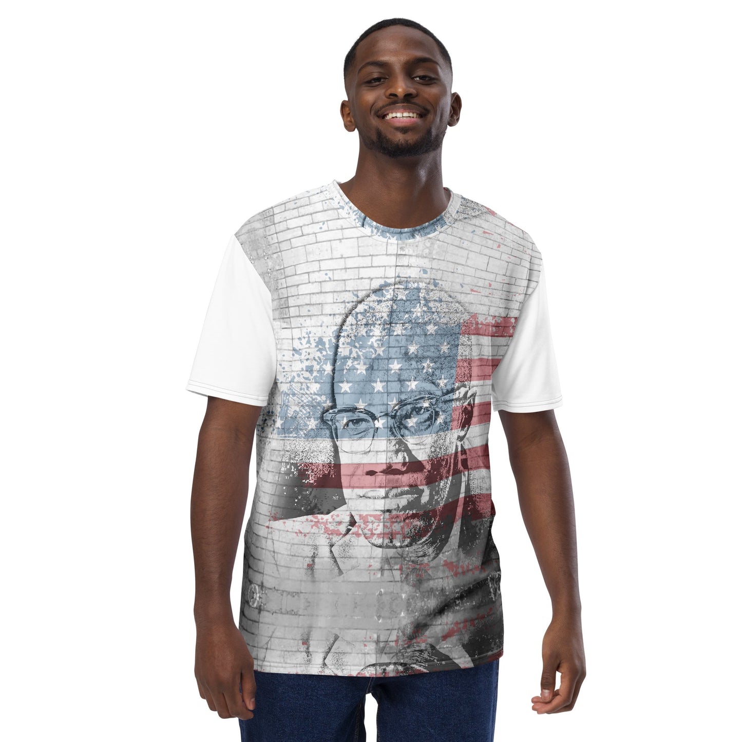 Malcolm X All - Over Print Men's Crew Neck T-Shirt - Propaganda Department