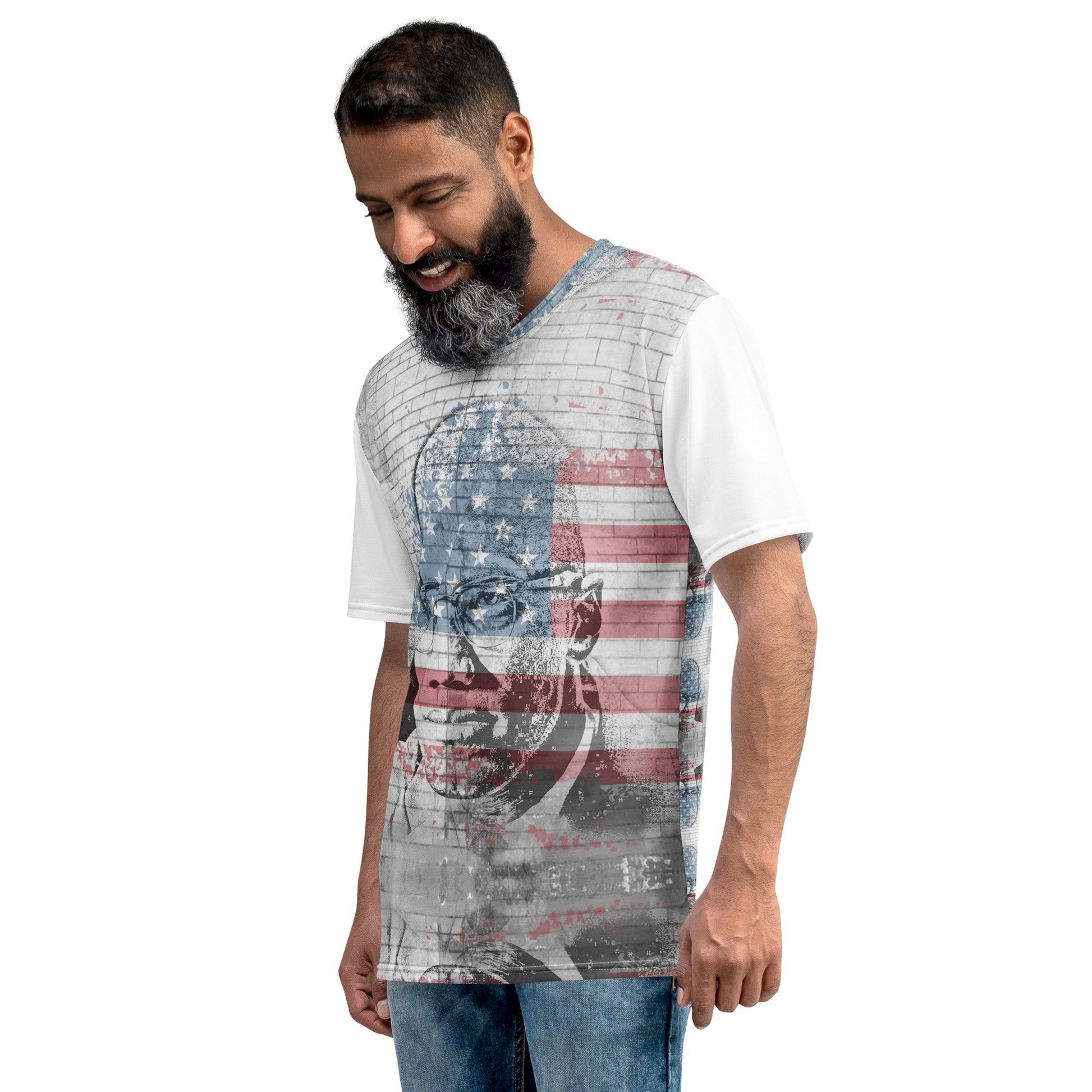 Malcolm X All - Over Print Men's Crew Neck T-Shirt - Propaganda Department
