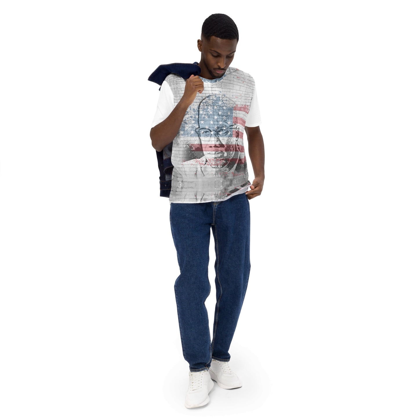 Malcolm X All - Over Print Men's Crew Neck T-Shirt - Propaganda Department