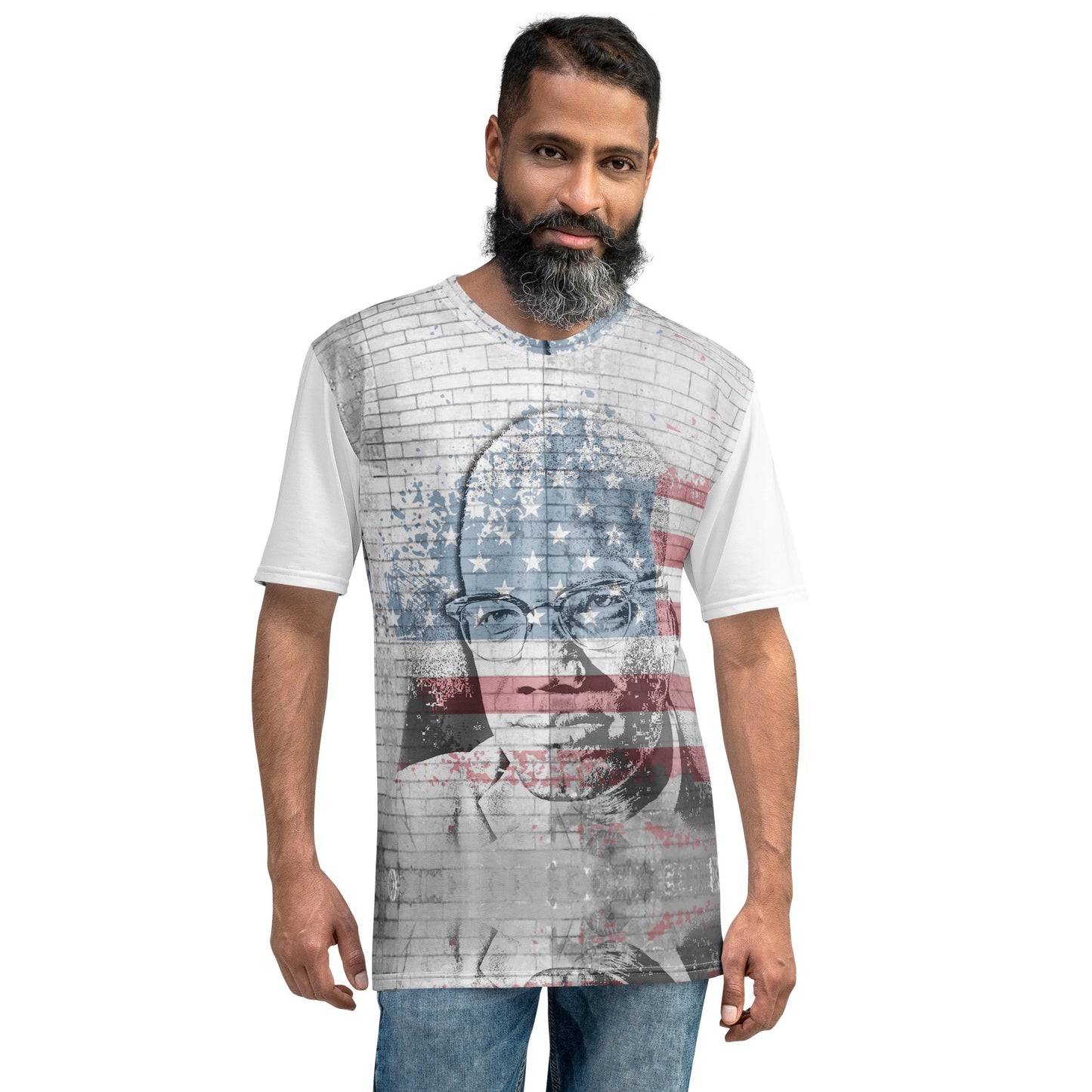 Malcolm X All - Over Print Men's Crew Neck T-Shirt - Propaganda Department