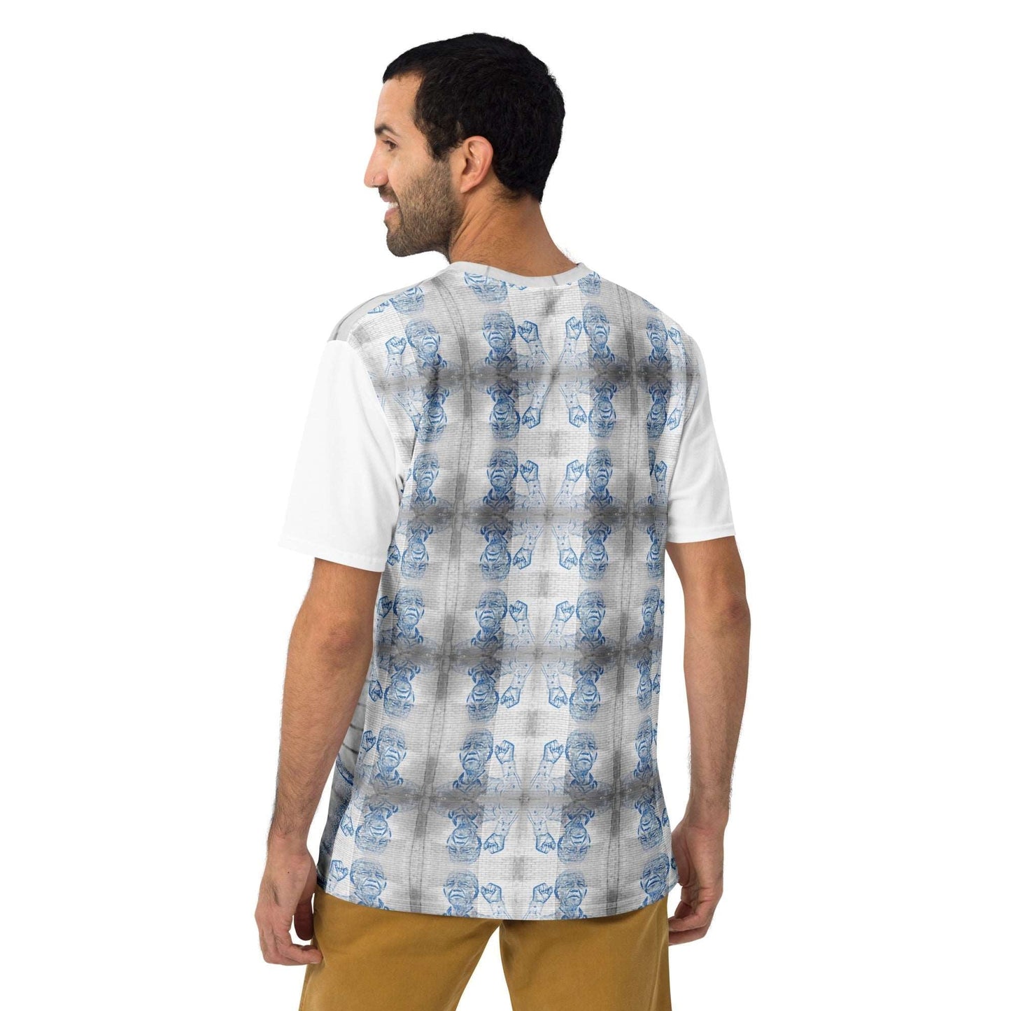 Nelson Mandela : All - Over Print Men's Crew Neck T-Shirt - Propaganda Department