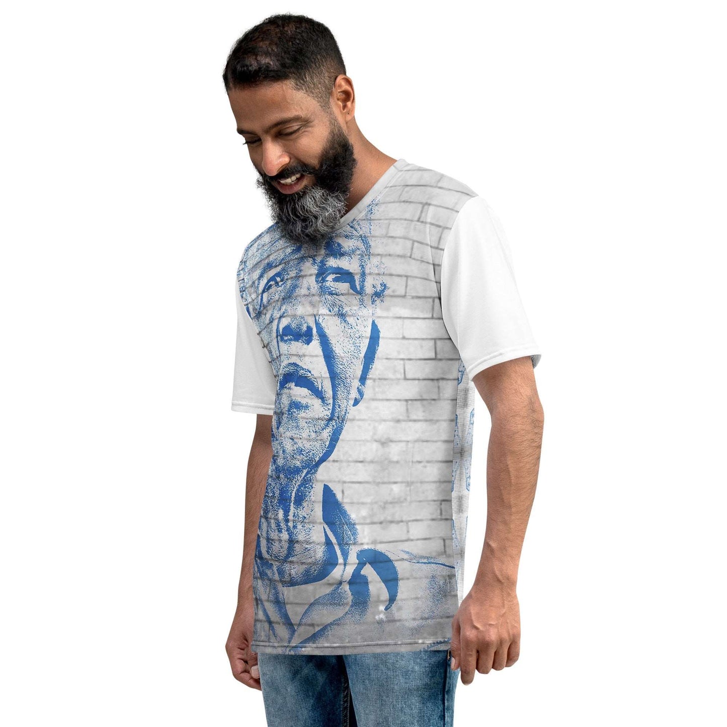 Nelson Mandela : All - Over Print Men's Crew Neck T-Shirt - Propaganda Department