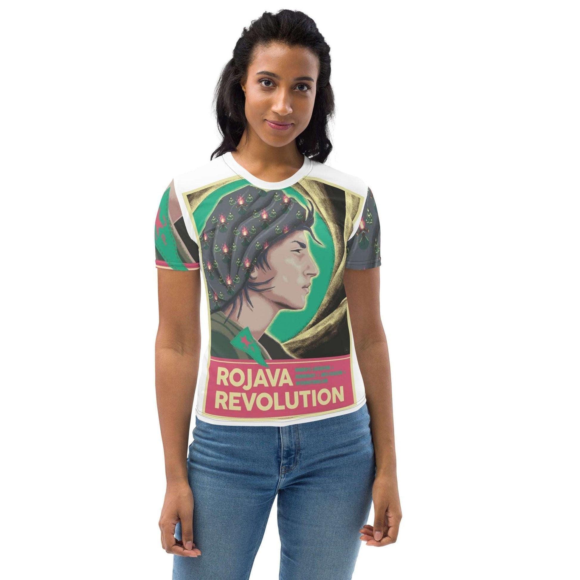 Rojava Revolution - All - Over Print Women's Crew Neck T-Shirt - Propaganda Department