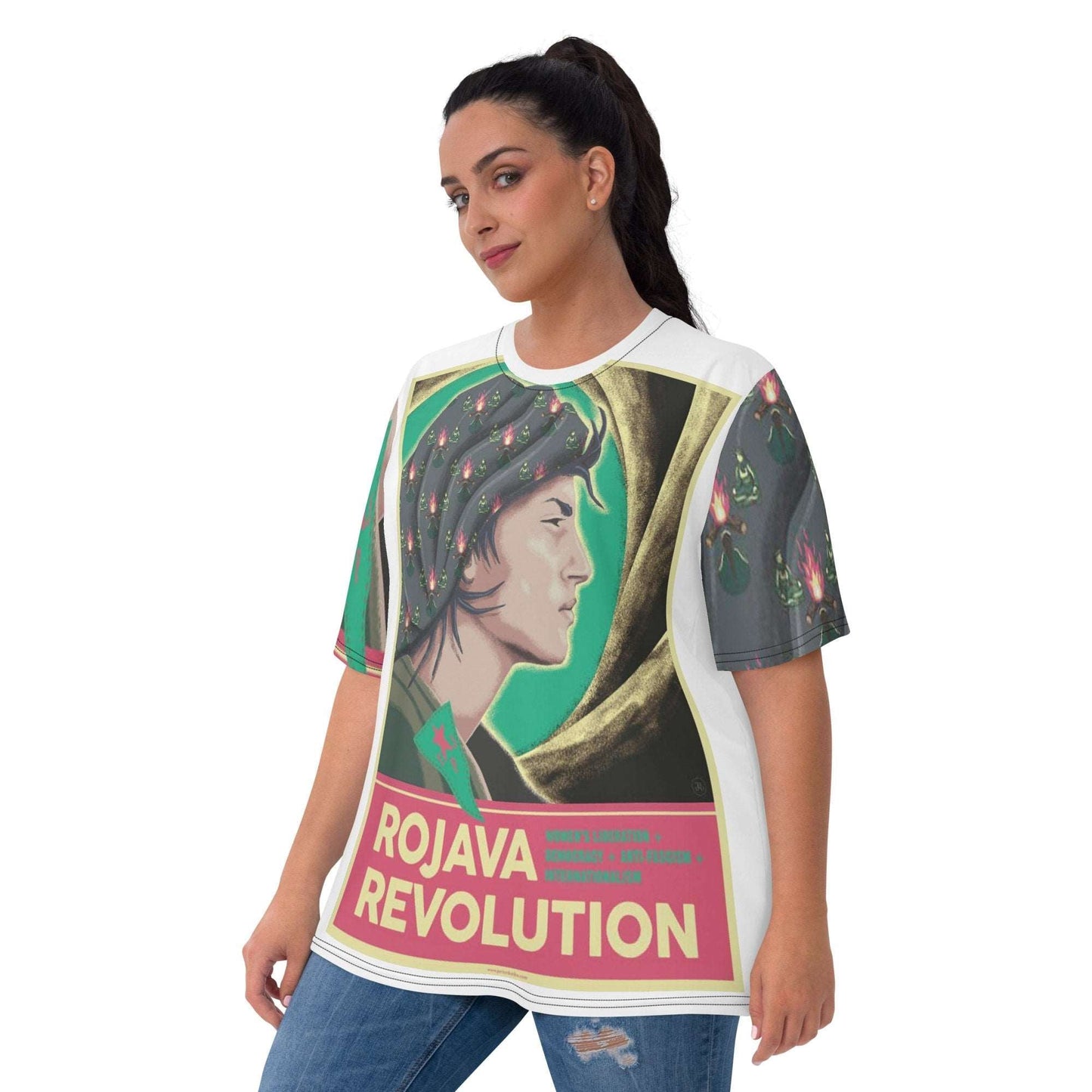 Rojava Revolution - All - Over Print Women's Crew Neck T-Shirt - Propaganda Department