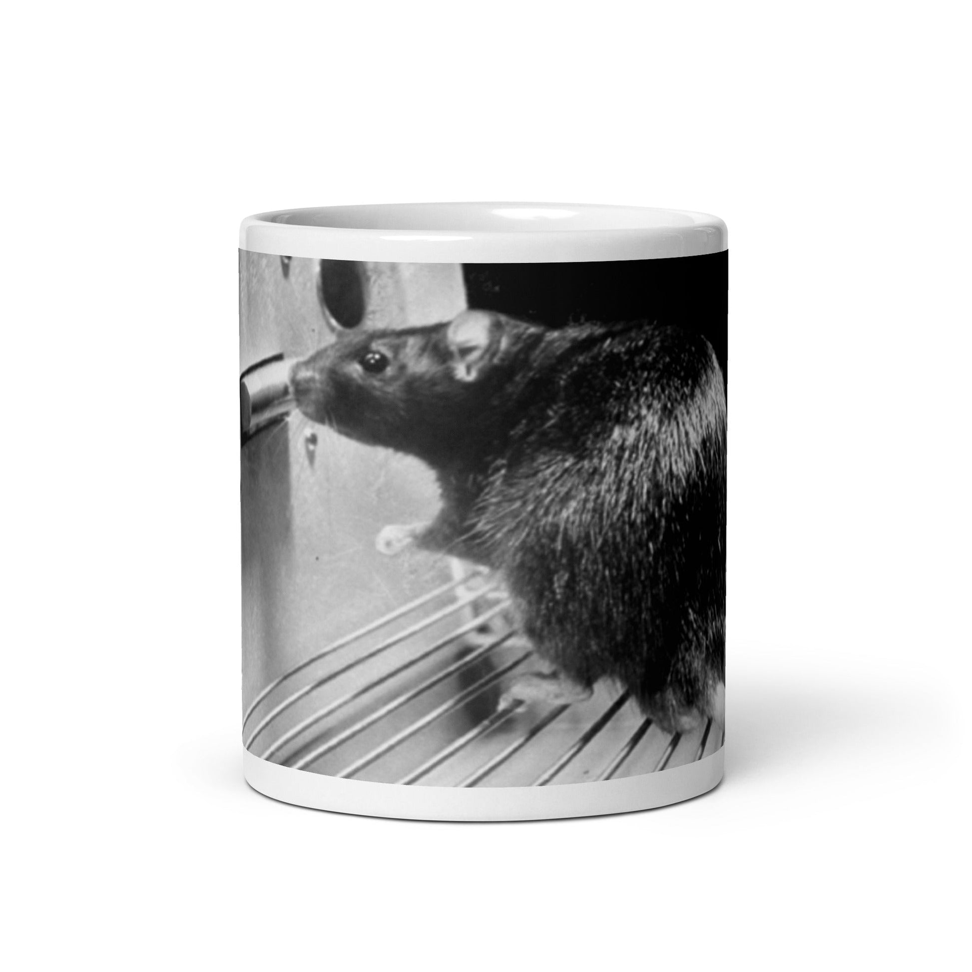 Skinner Box Rat operant conditioning ceramic mug, psychology protest art, Pen vs Sword